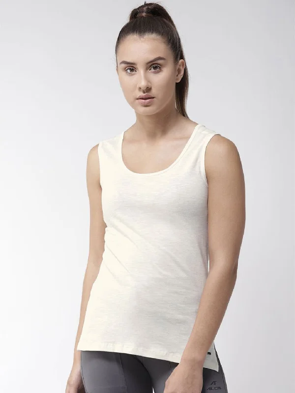 Alcis Women Off-White Solid Top