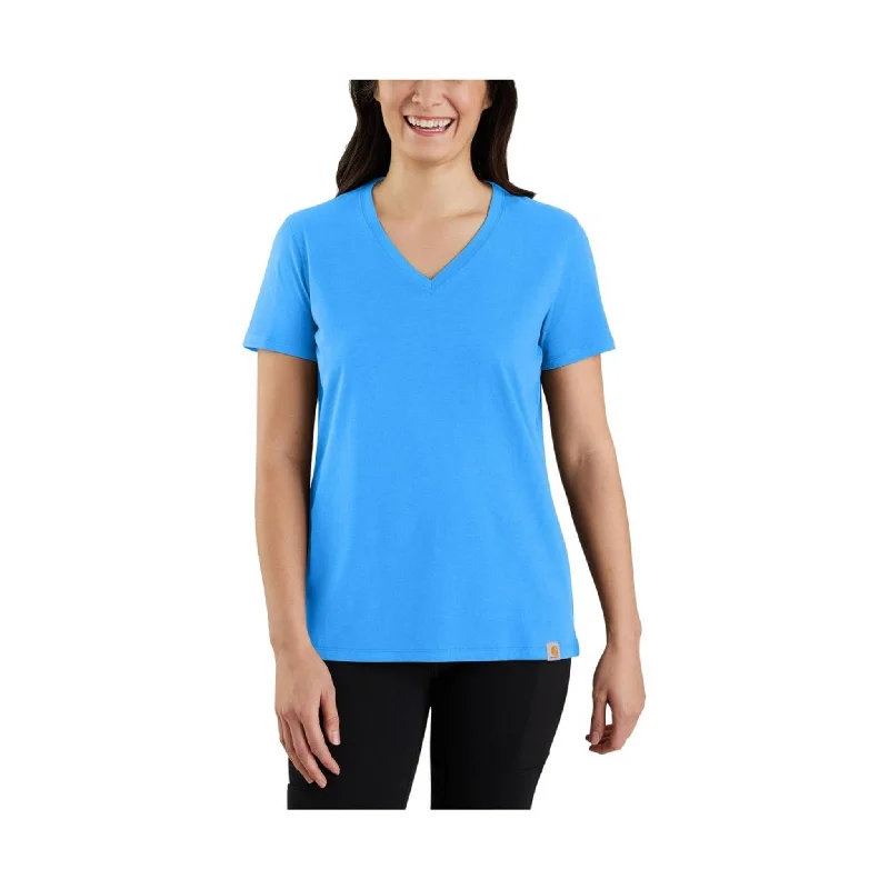 Carhartt Women's Relaxed Fit Lightweight Short-Sleeve V-neck Tee - Azure Blue - ONLINE STORE CREDIT/EXCHANGE ONLY