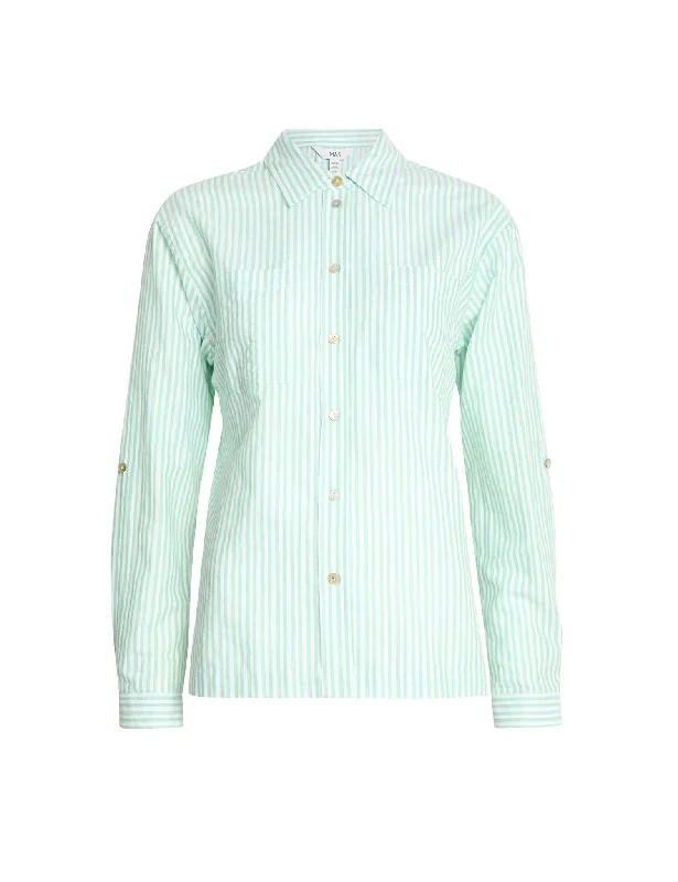 Cotton Rich Striped Relaxed Utility Shirt