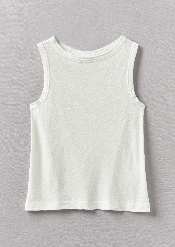 Garment Dyed Organic Cotton Tank Top | Chalk