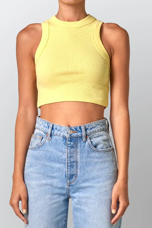 NEUW Womens Jonesy Crop Singlet - Bitter Lemon