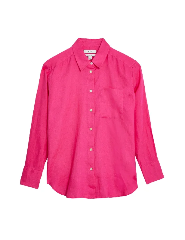 Pure Linen Relaxed Collared Shirt