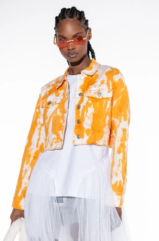 AS IF ORANGE TIE DYE DENIM JACKET