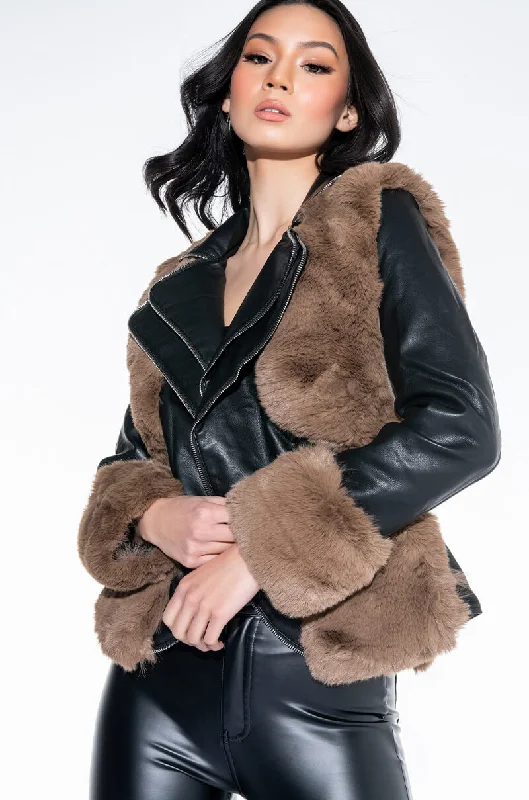 ORION LOLLI FUR MOTO JACKET