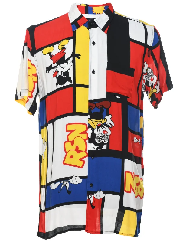 1990s Cartoon Print Shirt - XL