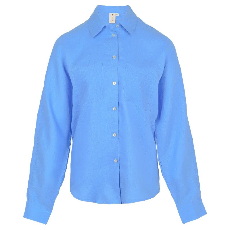 Blue Crashed Linen Shirt