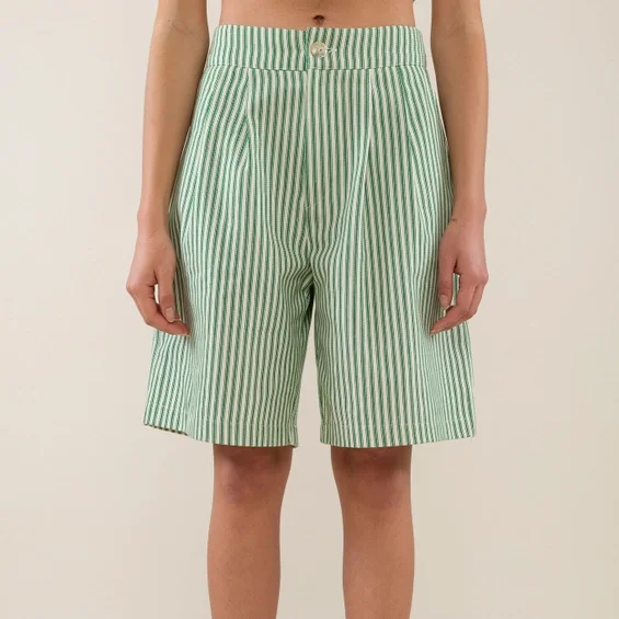 Elysian Long Shorts - Green/Ivory