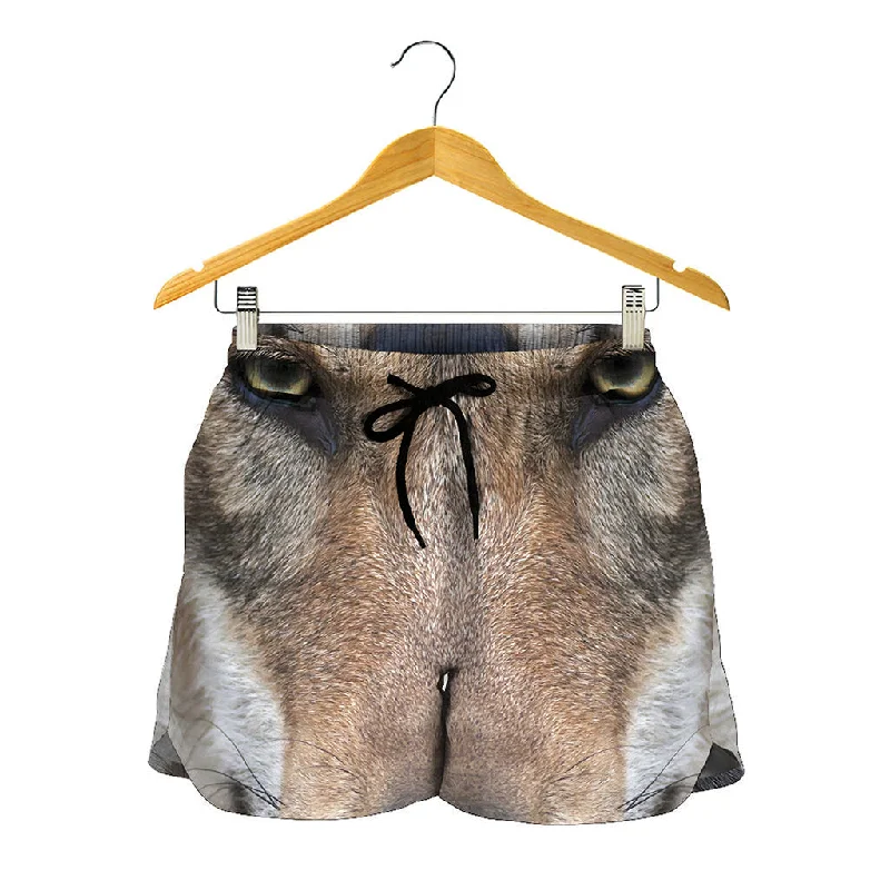 Jungle Wolf Print Women's Shorts