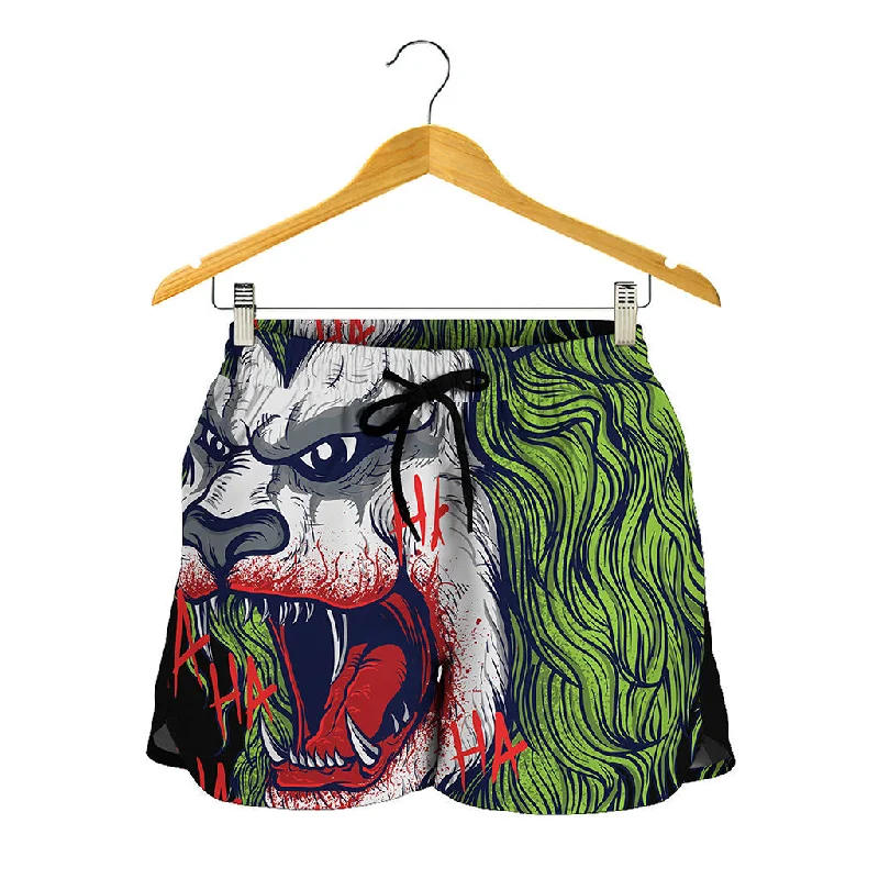 Lion Joker Print Women's Shorts