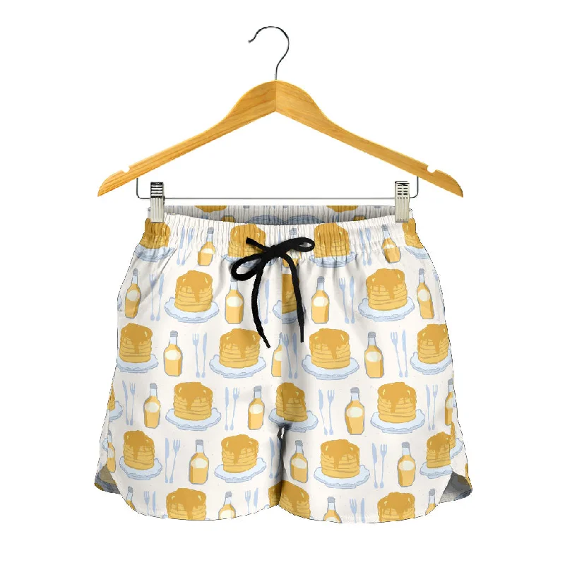 Pancake Pattern Print Design 05 Women Shorts