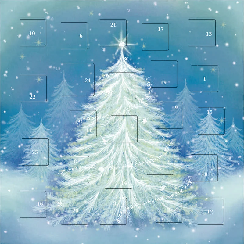 Advent Calendar Card Frosted Tree