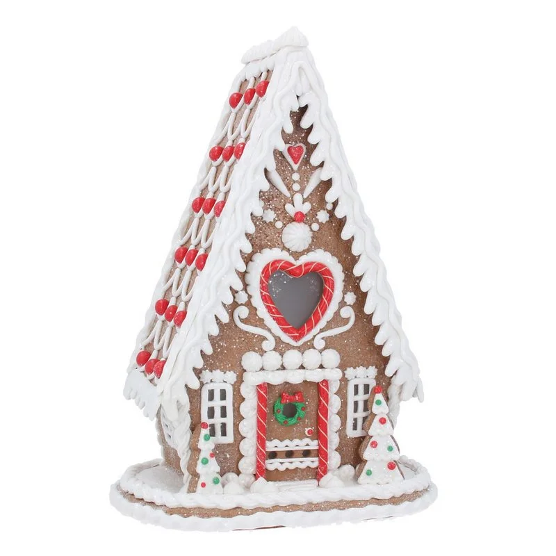 Gingerbread Chalet LED Ornament