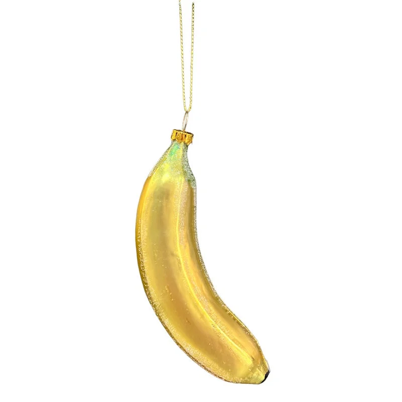 Glitter Glass Banana Decoration