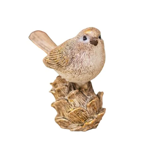 Glittered Bird on Cones or Nuts Ornament