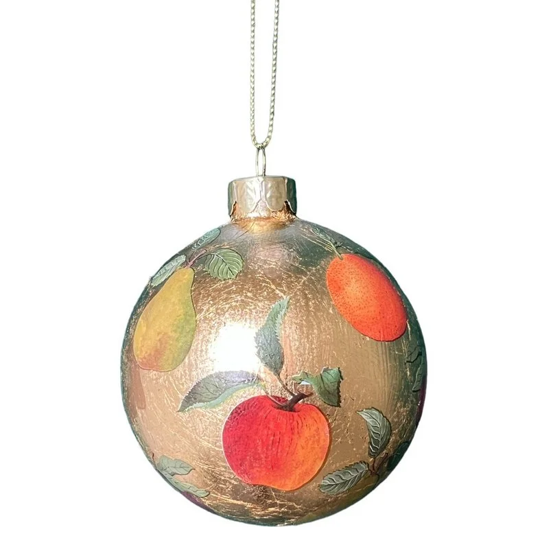 Gold Leaf Glass Bauble with Fruit