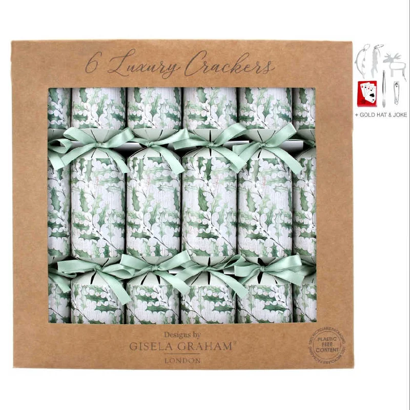 Holly & White Berries Luxury Christmas Crackers