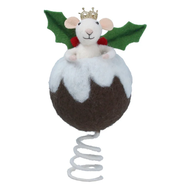 Mixed Wool Pudding Mouse Tree Topper