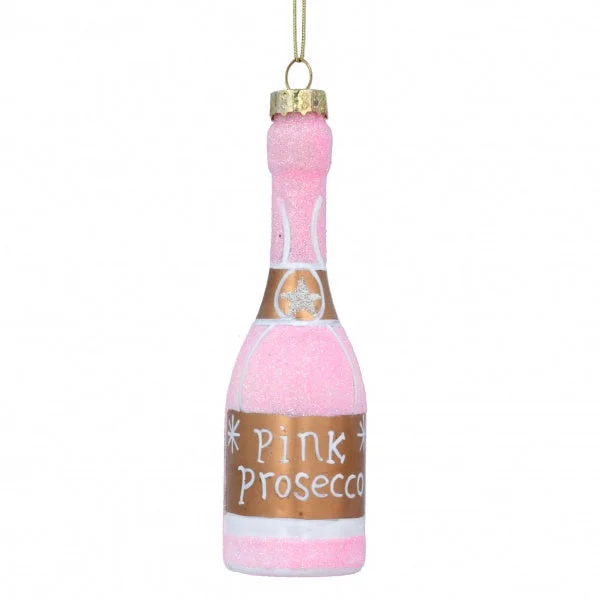 Pink Prosecco Bottle Christmas Decoration