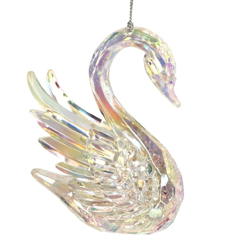 Rainbow Iridescent Swan Decoration