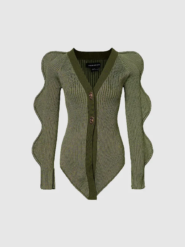 Skinny V-Neck Knitted Cardigan