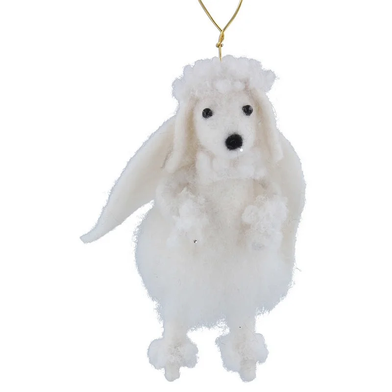 White Poodle With Wings Decoration