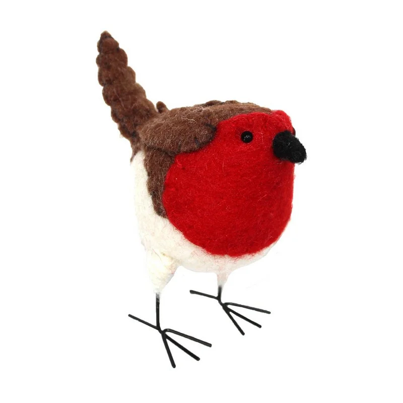 Wool Mix Robin Ornament Small